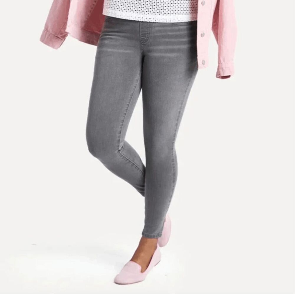 New Betabrand Rinsed Gray Skinny 4 Pocket Yoga Denim Jeans Large
